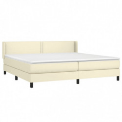 Boxspringbett mit Matratze Creme 200x200 cm Kunstleder