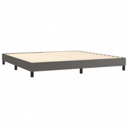 Boxspringbett mit Matratze Grau 200x200 cm Kunstleder