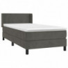 Boxspringbett mit Matratze Dunkelgrau 80x200 cm Samt