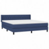 Boxspringbett mit Matratze Blau 180x200 cm Stoff