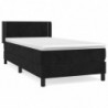 Boxspringbett mit Matratze Schwarz 80x200 cm Samt