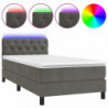 Boxspringbett mit Matratze & LED Dunkelgrau 80x200 cm Samt