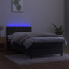 Boxspringbett mit Matratze & LED Dunkelgrau 80x200 cm Samt