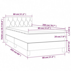 Boxspringbett mit Matratze & LED Dunkelgrau 80x200 cm Samt