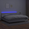 Boxspringbett mit Matratze & LED Weiß 200x200 cm Kunstleder