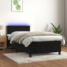 Boxspringbett mit Matratze & LED Schwarz 80x200 cm Samt