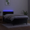 Boxspringbett mit Matratze & LED Schwarz 80x200 cm Samt