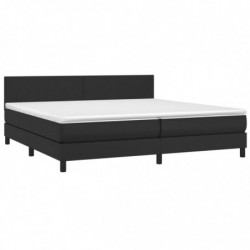 Boxspringbett mit Matratze & LED Schwarz 200x200 cm Kunstleder