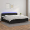 Boxspringbett mit Matratze & LED Schwarz 200x200 cm Kunstleder