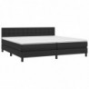 Boxspringbett mit Matratze & LED Schwarz 200x200 cm Kunstleder