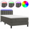 Boxspringbett mit Matratze & LED Dunkelgrau 80x200 cm Samt