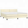 Boxspringbett mit Matratze & LED Creme 200x200 cm Kunstleder