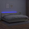 Boxspringbett mit Matratze & LED Creme 200x200 cm Kunstleder