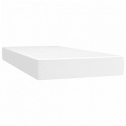 Boxspringbett mit Matratze & LED Weiß 90x190 cm Kunstleder