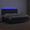 Boxspringbett mit Matratze & LED Schwarz 200x200 cm Kunstleder