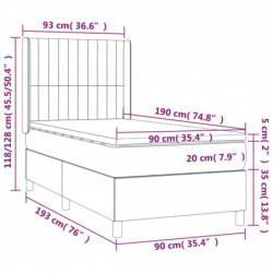 Boxspringbett mit Matratze & LED Schwarz 90x190 cm Stoff