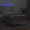 Boxspringbett mit Matratze & LED Weiß 80x200 cm Kunstleder