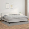 Boxspringbett mit Matratze Weiß 200x200 cm Kunstleder