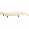 Boxspringbett mit Matratze Creme 200x200 cm Kunstleder