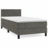 Boxspringbett mit Matratze Dunkelgrau 80x200 cm Samt