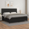 Boxspringbett mit Matratze Schwarz 200x200 cm Kunstleder