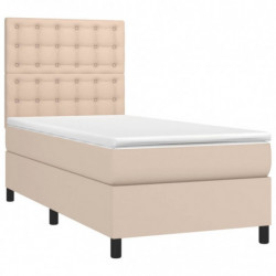 Boxspringbett mit Matratze Cappuccino-Braun 80x200cm Kunstleder