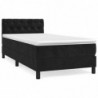 Boxspringbett mit Matratze Schwarz 80x200 cm Samt