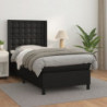 Boxspringbett mit Matratze Schwarz 80x200 cm Kunstleder