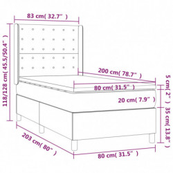 Boxspringbett mit Matratze Schwarz 80x200 cm Kunstleder