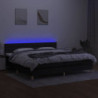 Boxspringbett mit Matratze & LED Schwarz 200x200 cm Stoff