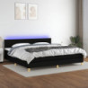 Boxspringbett mit Matratze & LED Schwarz 200x200 cm Stoff