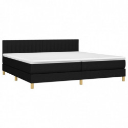 Boxspringbett mit Matratze & LED Schwarz 200x200 cm Stoff