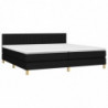 Boxspringbett mit Matratze & LED Schwarz 200x200 cm Stoff