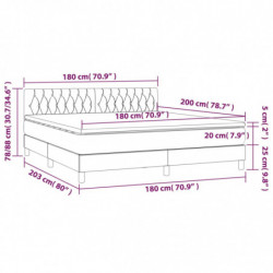 Boxspringbett mit Matratze & LED Hellgrau 180x200 cm Stoff