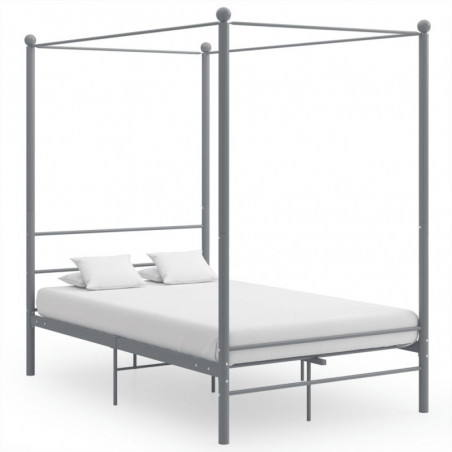 Himmelbett Grau Metall 140x200 cm