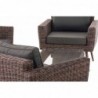 Loungeset Kiruna Rundrattan Braun-meliert 40 cm (Dunkelbraun)