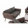 Loungeset Kiruna Rundrattan Braun-meliert 40 cm (Dunkelbraun)