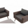 Loungeset Kiruna Rundrattan Braun-meliert 40 cm (Dunkelbraun)