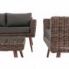 Loungeset Kiruna Rundrattan Braun-meliert 40 cm (Dunkelbraun)