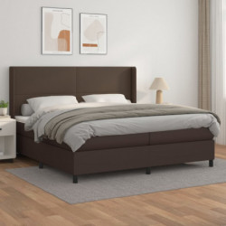 Boxspringbett mit Matratze Braun 200x200 cm Kunstleder
