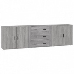 Sideboards 3 Stk. Grau Sonoma Holzwerkstoff