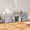 Sideboards 3 Stk. Betongrau Holzwerkstoff