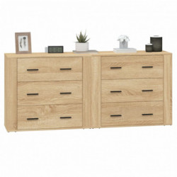 Sideboards 2 Stk. Sonoma-Eiche Holzwerkstoff