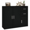 Sideboard Schwarz 91x29,5x75 cm Holzwerkstoff