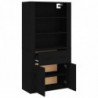 Highboard Schwarz Holzwerkstoff