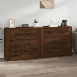 Sideboards 2 Stk. Braun Eichen-Optik Holzwerkstoff