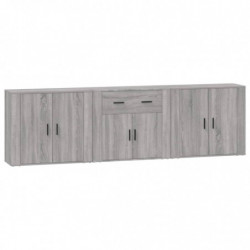 Sideboards 3 Stk. Grau Sonoma Holzwerkstoff