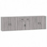 Sideboards 3 Stk. Grau Sonoma Holzwerkstoff