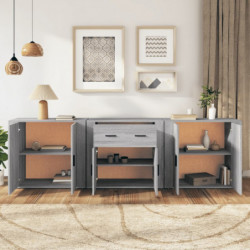 Sideboards 3 Stk. Grau Sonoma Holzwerkstoff