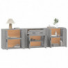 Sideboards 3 Stk. Grau Sonoma Holzwerkstoff